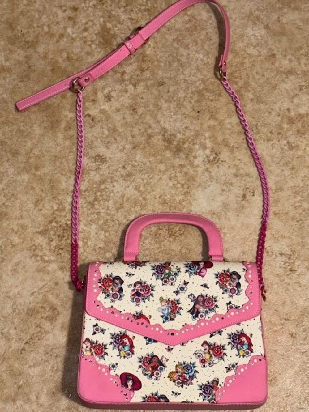 Loungefly Pink Floral Top-Handle Crossbody